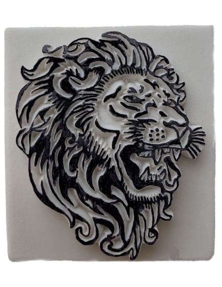 PIERRE A TATOUER TETE DE LION