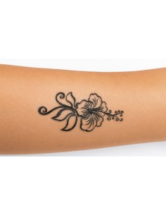 Tatouage Temporaire, Fleur D'Ibiscus, Pierre à Tatouer, Rendu Parfait.