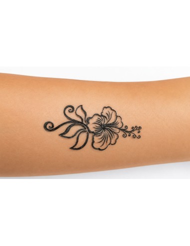 Tatouage Temporaire, Fleur D'Ibiscus, Pierre à Tatouer, Rendu Parfait.