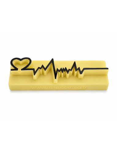 Pierre Tatouage Temporaire Electrocardiogramme, Ligne De Vie Cœur Bat.