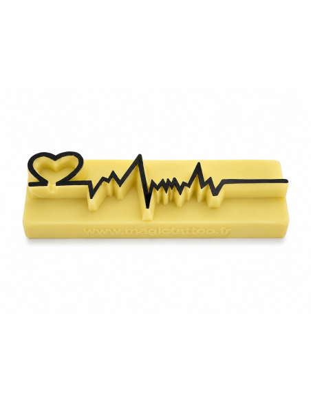 Pierre Tatouage Temporaire Electrocardiogramme, Ligne De Vie Cœur Bat.