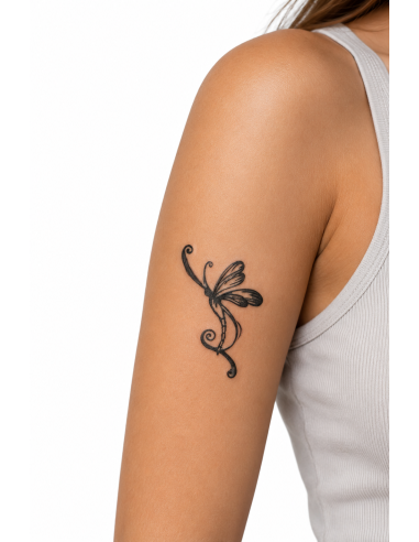 Tatouage Temporaire Tatou Libellule De Profil, Tampon Pierre A Tatouer