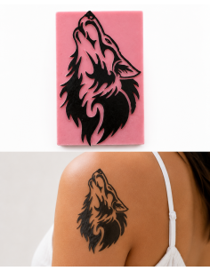 Tatouage Temporaire, Éphémère Pierre A Tatouer En Résine Tête De Loup