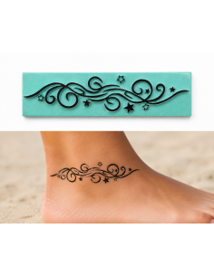 Tatouage Temporaire, Nuit Etoilée, Pierre Tampon, Encre Waterproof.Top