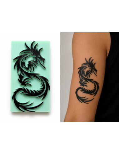 Pierre A Tatouer Temporaire Dragon excellente définition, Très Solide.