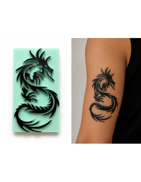 Pierre A Tatouer Temporaire Dragon excellente définition, Très Solide.
