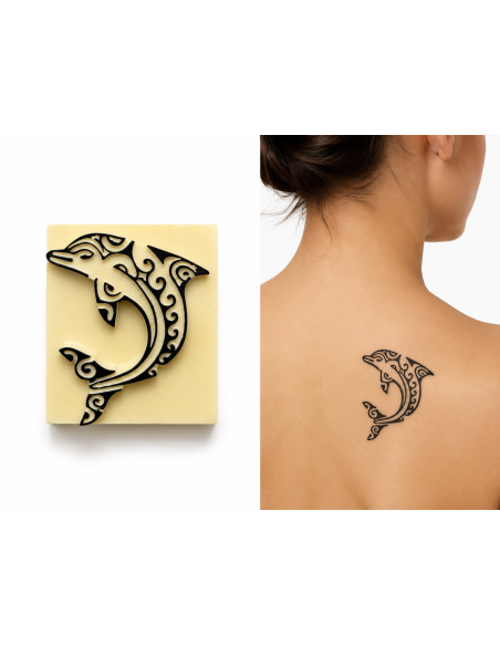 Tatouage Temporaire Ephemere Dauphin Maori Polynésien Pierre à Tatouer