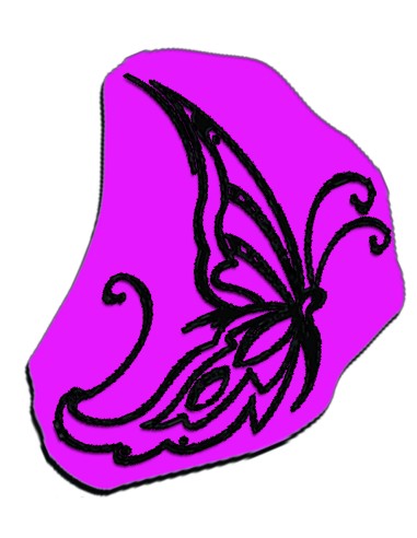 Tatouage Temporaire Papillon De Profil Pierre Tampon, Encre Waterproof